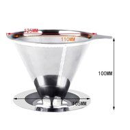 Jiyaru Stainless Steel Pour Over Coffee Cone Dripper With Cup Stand- Perfect for Manual Brewing - Ultra Fine Micro... N2