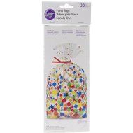Wilton 1912-2761 20 Count Confetti Squares Party Bags, Assorted