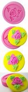 FOUR-C Silicone Cupcake Top Mold Flower Fondant Mould Color Pink N2