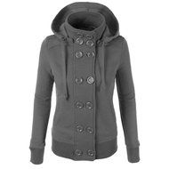 Outwear,Morecome Winter Women Warm Double-breasted Hooded Slim Jacket N11