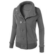 Outwear,Morecome Winter Women Warm Double-breasted Hooded Slim Jacket N12