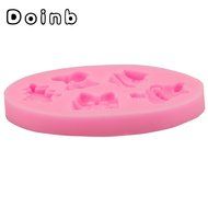 Doinb Christmas Trees Santa Claus Snowman Deer FDA Silicone Fondant Molds Outer Size 7.3x7.3x1.2cm GJM-2800 N20