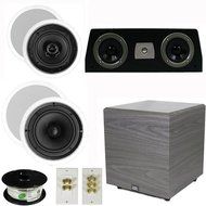 Theater Solutions 5.1 Home Theater 4 Speaker Set with Center, 12&quot; Powered Sub and More TS5C6CC51SET6