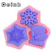 Doinb Christmas Trees Santa Claus Snowman Deer FDA Silicone Fondant Molds Outer Size 7.3x7.3x1.2cm GJM-2800 N26
