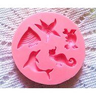 Sher Bakeware Silicone Dolphin Baking Molds for Fondant Candy Chocolate Cake N2