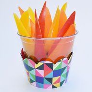 80s Geometric Cupcake Wrappers, Art Theme Decorations, Confetti Couture Party Supplies, 36 Wraps N7