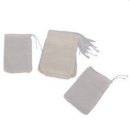 50pcs Drawstring Bags Nut Milk Tea Fruit Juice Strainer Filter Bag (white, 11 x 8cm) N26