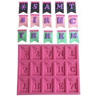FLY Banner With Alphabet Silicone Fondant Cake Mold For Cake Decorating,Pink N7