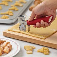 Cake Boss Stainless Steel Tools and Gadgets Double Pastry Wheel, Red N3