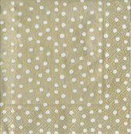 Entertaining with Caspari Dots Guest Towels, Platinum, Pack of 15 N9