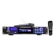 Pyle 1000 Watts Hybrid Pre-Amplifier with AM-FM Tuner/USB/Dual Wireless Mic