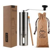 Firlar Premium Manual Coffee Grinder Stainless Steel Body Adjustable Ceramic Conical Burr Hand Crank Mill Grinds... N8