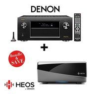 Denon AVR-X7200W Integrated Network AV Receiver + Denon HEOS Link Wireless Pre-Amplifier
