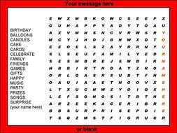 Novelty Personalised Name Birthday Word Search A4 Edible Icing Cake Topper (Please leave personalisation as Gift...