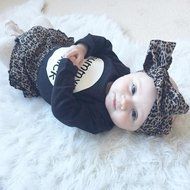 Clothes Set ,BeautyVan Cute Newborn Baby Kids Rompers Top+Pants Hairband Outfit Leopard Clothes Set (24M, Black)