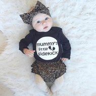 Clothes Set ,BeautyVan Cute Newborn Baby Kids Rompers Top+Pants Hairband Outfit Leopard Clothes Set (24M, Black) N2