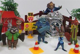 ZOOTOPIA 20 Piece Birthday CAKE Topper Set Featuring Judy Hopps, Nick Wilde, Major Lionhart - Themed Decorative... N8