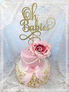 Oh Babies Twin Baby Shower Cake Topper N4