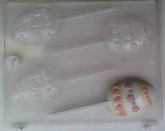 Medium egg decorated w/ hearts &amp; flowers E047 Easter Chocolate Candy Mold