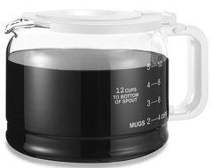 Medelco 12 Cup Glass Pause &amp; Serve Universal Replacement Carafe - White