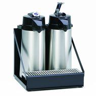 Wilbur Curtis 2 Position Airpot Rack - Compact Design with Integral Drip Tray - CAR-2-BLK (Each)