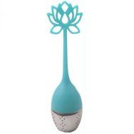 Cute Designed Lotus Shaped Stainless Steel Tea Infuser Teaspoon Silicone Loose Leaf Herb Strainer Filter Blue N4