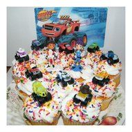 Blaze and the Monster Machines Cake Toppers Set of 13 Mini Figures with 9 Trucks