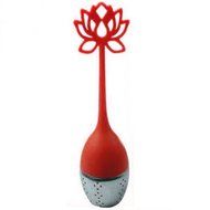 Cute Designed Lotus Shaped Stainless Steel Tea Infuser Teaspoon Silicone Loose Leaf Herb Strainer Filter Blue N6