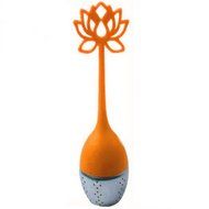 Cute Designed Lotus Shaped Stainless Steel Tea Infuser Teaspoon Silicone Loose Leaf Herb Strainer Filter Blue N7