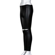 PHOTNO Black Women Stretchy PU Leather Trousers Skinny High Waist Leggings Pencil Pants N16
