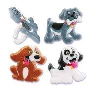 Puppy Dog Cupcake Rings - 12 Count