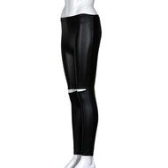 PHOTNO Black Women Stretchy PU Leather Trousers Skinny High Waist Leggings Pencil Pants N18