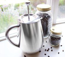 Double Wall Tea & Coffee Brewer | Stainless Steel Coffee Pot & Maker - French Press 1 Liter 34 Oz Coffee Pot with... N16