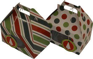 Cookie gift boxes / munchkin boxes kit, foldable with gift tags, assorted sizes and designs, 12 boxes (Christmas 2) N8