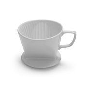 Sur La Table White Stoneware Coffee Cone 59546/10 WH , #2 Filter, Filter Number 2