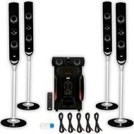 Acoustic Audio AAT1000 Tower 5.1 Speaker System with USB Bluetooth and 5 Extension Cables N2