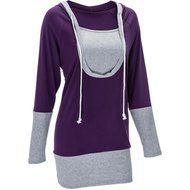 Women's Blouse,Laimeng Cotton blend Fashion Women Loose Pullover T Shirt Long Sleeve Blouse (M, Purple) N15