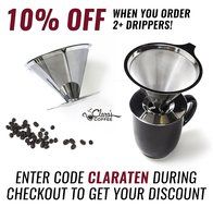 Pour Over Coffee Filter Dripper -- The Stainless Steel Designed Cone Drip Brewer Has A Double Mesh Metal Filter... N5