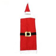Remeehi Red Wine Bottle Cover Bags Christmas Dinner Table Decoration Home Party Decors Santa Claus Belt N4