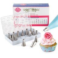 Chic Cuisine 17-piece Cake Decorating Tips Set Incl. 16 DURABLE Professional Quality SEAMLESS Stainless Steel... N4