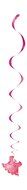 Cardboard Pink Clothesline Girl Baby Shower Cake Bunting Topper N19