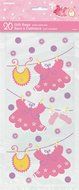 Cardboard Pink Clothesline Girl Baby Shower Cake Bunting Topper N20