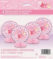Cardboard Pink Clothesline Girl Baby Shower Cake Bunting Topper N21