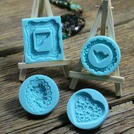 Yunko Set of 4 Heart Round Mirror Frames Mini Silicone Sugarcraft Mold Cupcake Decoration,Candy Fondant Chocolate... N5