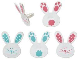 Easter Bunny and Tails Cupcake Rings - 24 pcs