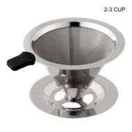 Pour Over Coffee Dripper 2-3 Cups, Food Grade Stainless Steel Permanent Coffee Filters Paperless Double Mesh Filter... N5