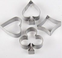 HSE 4pcs/set Poker Shape Cookie Mold Card Metal Cake Moulds Fondant Bread Cutter Kitchen Christmas Decorating...