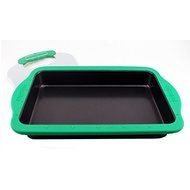 PerfectSlice 9-inch x 13-inch Cake Pan With Slicing Tool and Silicone Sleeve N2
