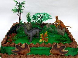 Prehistoric Diplodocus DINOSAUR 12 Piece Birthday CAKE Topper Set Featuring a Diplodocus and 4 Random Dinosaur... N3