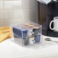 mDesign Nespresso Coffee Pod Holder for Kitchen Pantry, Countertops - Holds 48 Capsules, Clear N17